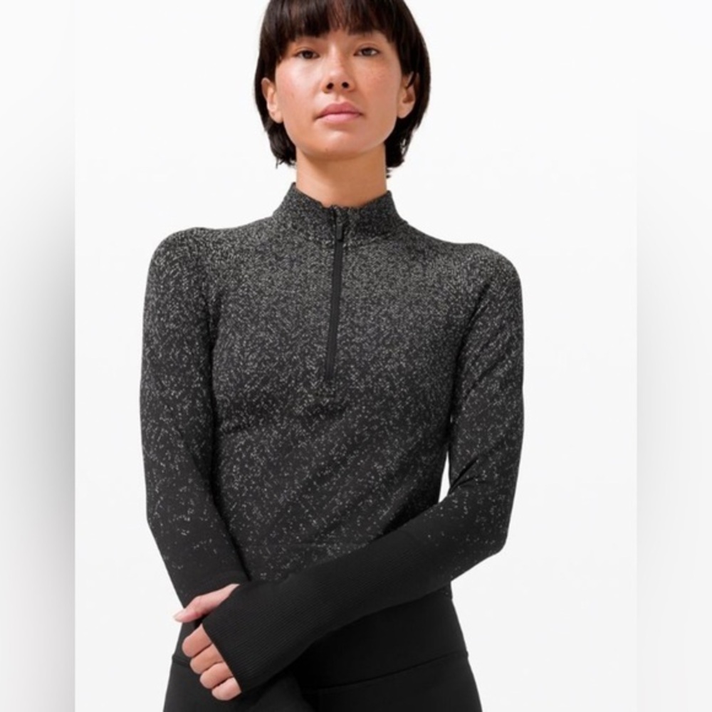 Lululemon Rest Less Cropped 1/2 Zip
Herringbone Fade Black/White